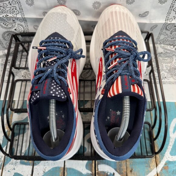 Brooks Red, White, and Blue Athletic Shoes - Picture 8 of 11